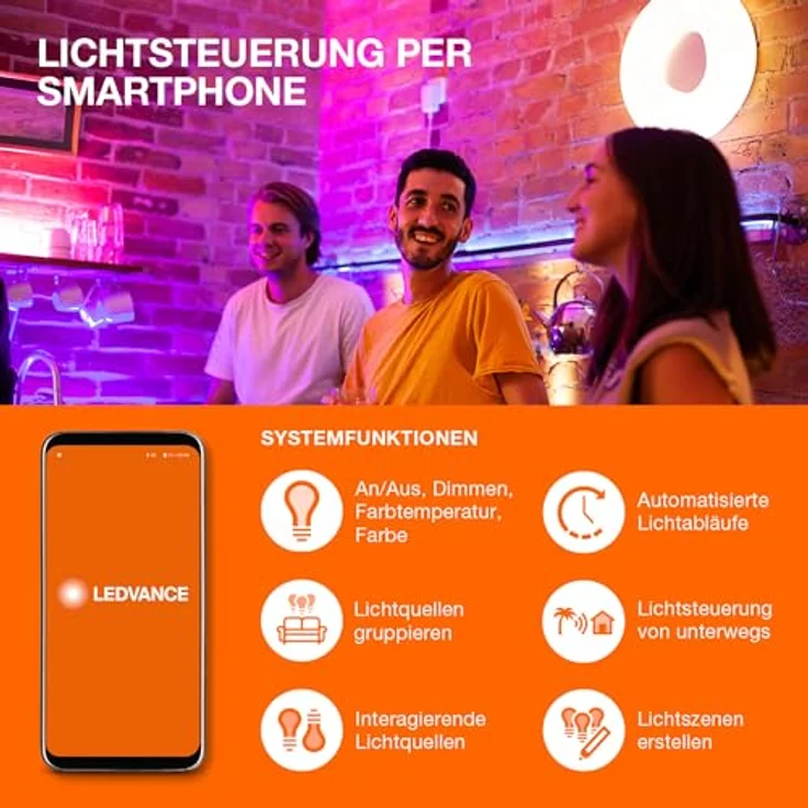 LEDVANCE SMART+ PLANON PLUS Tunable White Smarte LED Panel Leuchte mit WiFi Technologie für Innen, Lichtfarbe änderbar (3000-6500K), 450mm x 450mm, Kompatibel mit Google und Alexa Voice Control – Bild 5