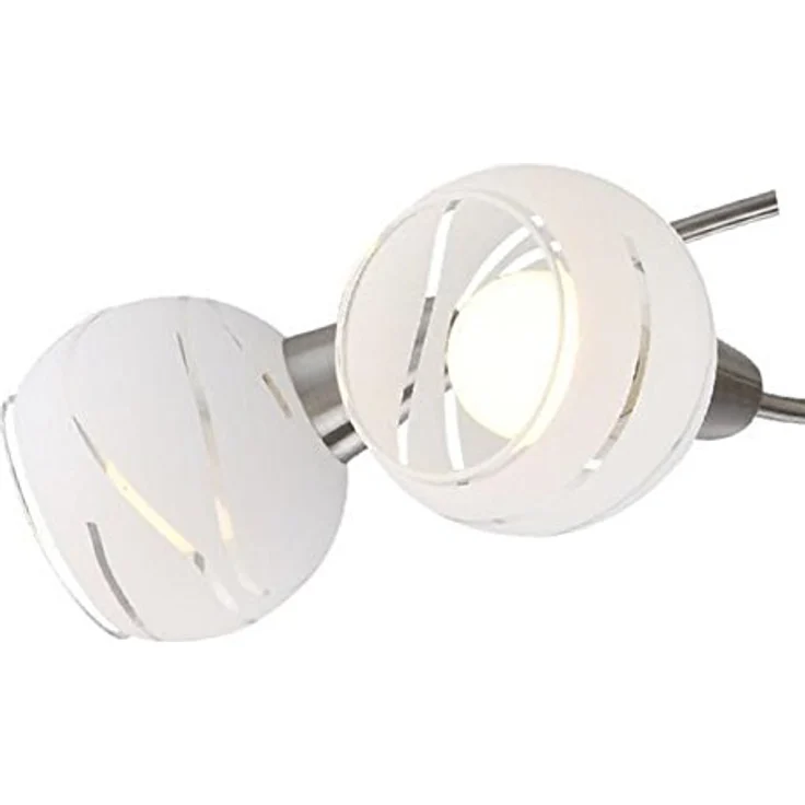 Trango 5-flammig dimmbar LED Deckenleuchte 1001-52SD in Edelstahl-Look mit Design Gläsern inkl. 5x LED Leuchtmittel 3000K warmweiß – Bild 3