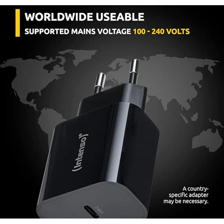 Intenso Power Adapter W20C, 20W Schnellladegerät mit USB-C Anschluss, kompatibel mit iPhone, Samsung Galaxy, iPad und mehr, schwarz – Bild 5