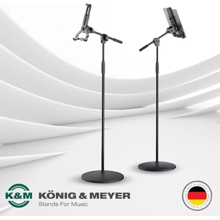 König & Meyer 19789 Tablet PC Stand mit Boom Arm, stabiler Tischständer für Tablets mit flexibler Halterung – Bild 4