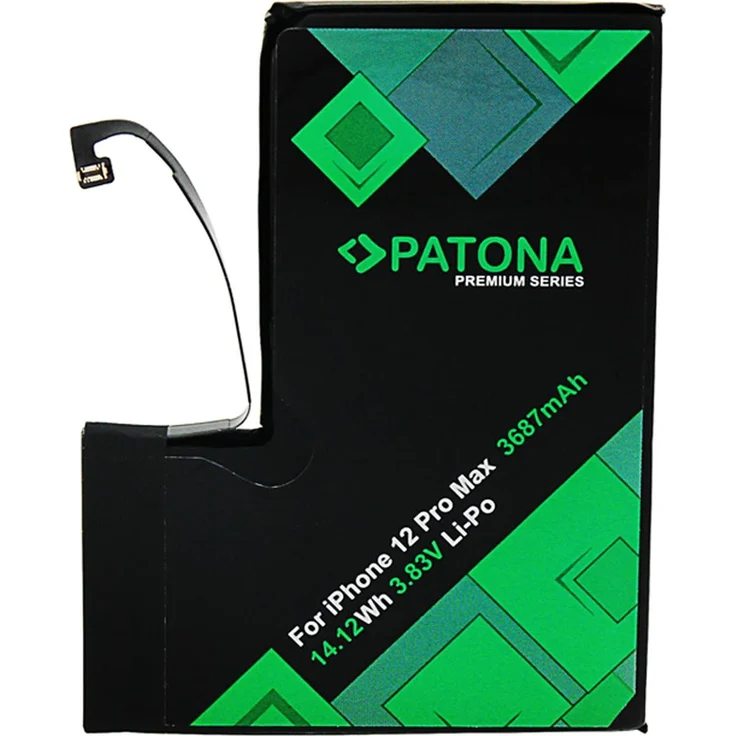 Patona Premium Akku für Apple iPhone 12 Pro Max A2342 A2410 A2411 A2412, 3687 mAh inkl. Werkzeugset