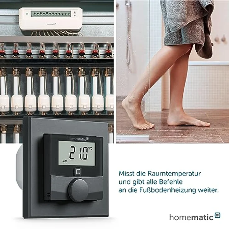 Homematic IP Smart Home Wandthermostat mit Schaltausgang – für Markenschalter, anthrazit, digitales Thermostat Fußbodenheizung mit/ohne App, Alexa, Google Assistant, Energie sparen, 159928A0 – Bild 4