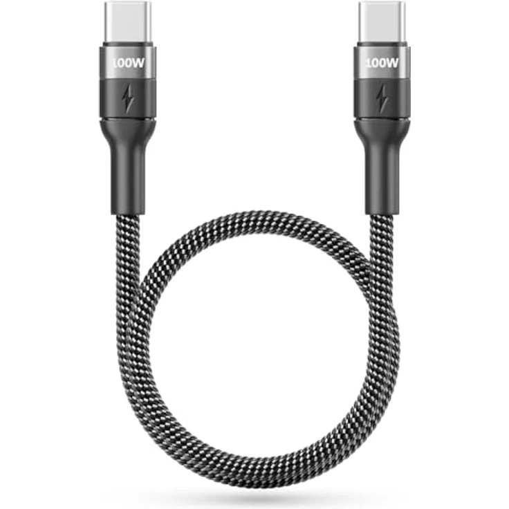 deleyCON 0,30m USB-C Kabel Kurz, 100W PD 3.0 PPS Schnellladekabel für iPhone 17/16/15 Pro Max, Galaxy S25/S24/S23, Pixel, iPad Pro, MacBook, AirPods, Tablet, Switch, PS5 – Bild 3