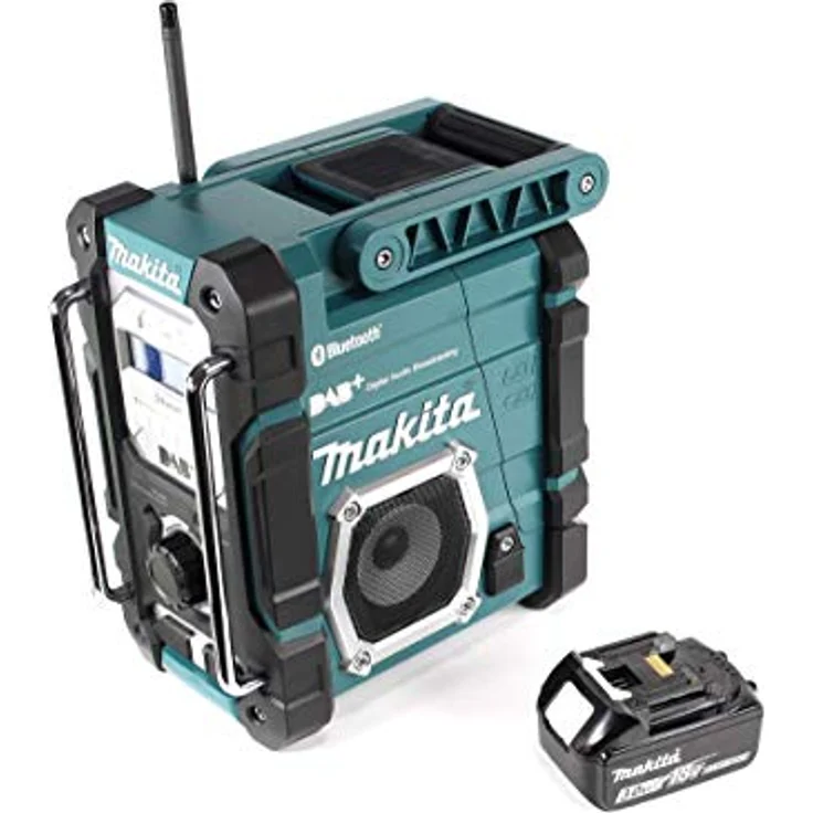 Makita DMR 112 F1 Akku Baustellen Radio 7,2 - 18V Bluetooth DAB+ + 1x 3,0Ah Akku - ohne Ladegerät schwarz, blau, silber – Bild 2