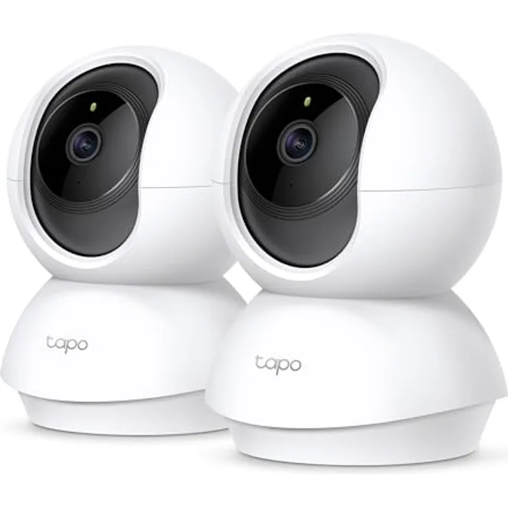 Tapo TP-Link C200P2 360° Überwachungskamera, 1080P, Nachtsicht, Bewegungserkennung, Zwei-Wege-Audio, für Babys/Haustiere, 2er Pack