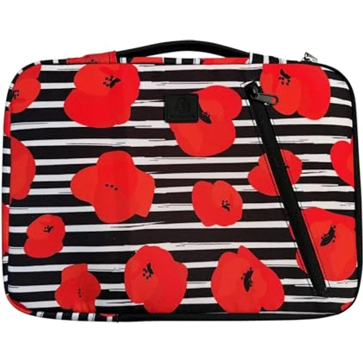 Exacompta SLEEVE 13-14 Inch, Notebooktasche aus recyceltem Polyester, rot, wasserabweisend, mit einziehbarem Griff und Schaumstoffpolsterung – Bild 2