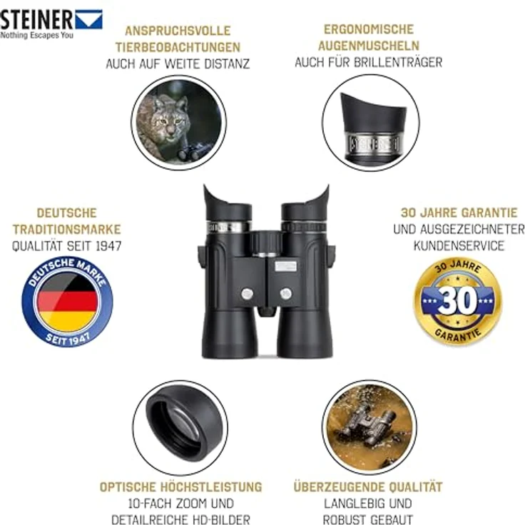 Steiner Fernglas Wildlife 10x42 - Deutsche Marken-Qualität, 30 Jahre Garantie, kontrastreiche HD-Bilder, 10-Fach Zoom – Bild 2