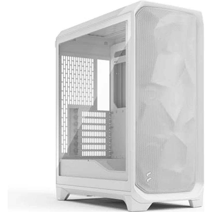 Fractal Design Meshify 3 White TG Clear, Midi-Tower PC-Gehäuse für E-ATX, Tempered Glass, 3x 140-mm-Lüfter, weiß – Bild 1