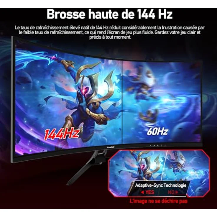 AOC CU34E4CW, 34 Zoll QHD Gaming Monitor Curved mit 120Hz, VA Panel, 4ms GtG, Adaptive Sync, HDR10, Höhenverstellung, Lautsprecher, Schwarz – Bild 4