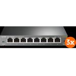 TP-Link TL-SG108E 3-Pack, 8-Port Netzwerk Switch mit Priorisierung und virtuellen Netzwerken