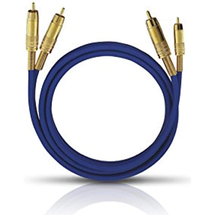 Oehlbach NF 1 Master 100 - Hervorragendes analoges Stereo Audio-Cinchkabel - 2X Cinch/2x Cinch, Vollmetallstecker, Schirmung - 1 m - blau – Bild 1
