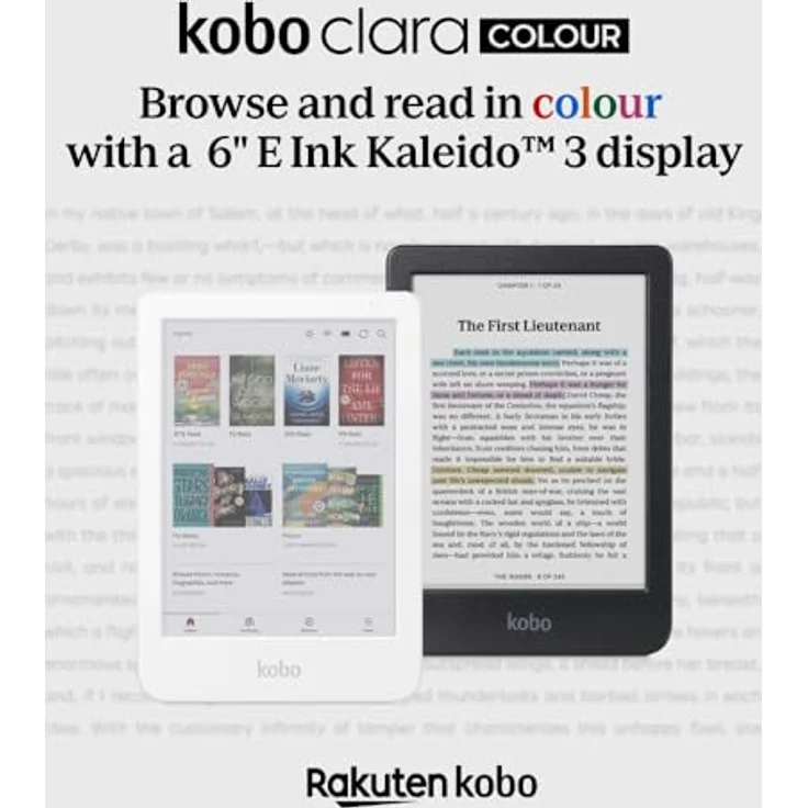 Kobo Clara Colour eReader, 6" Glare-Free Colour E Ink Kaleido 3 Display, wasserdicht, 16GB Speicher, Weiß – Bild 2