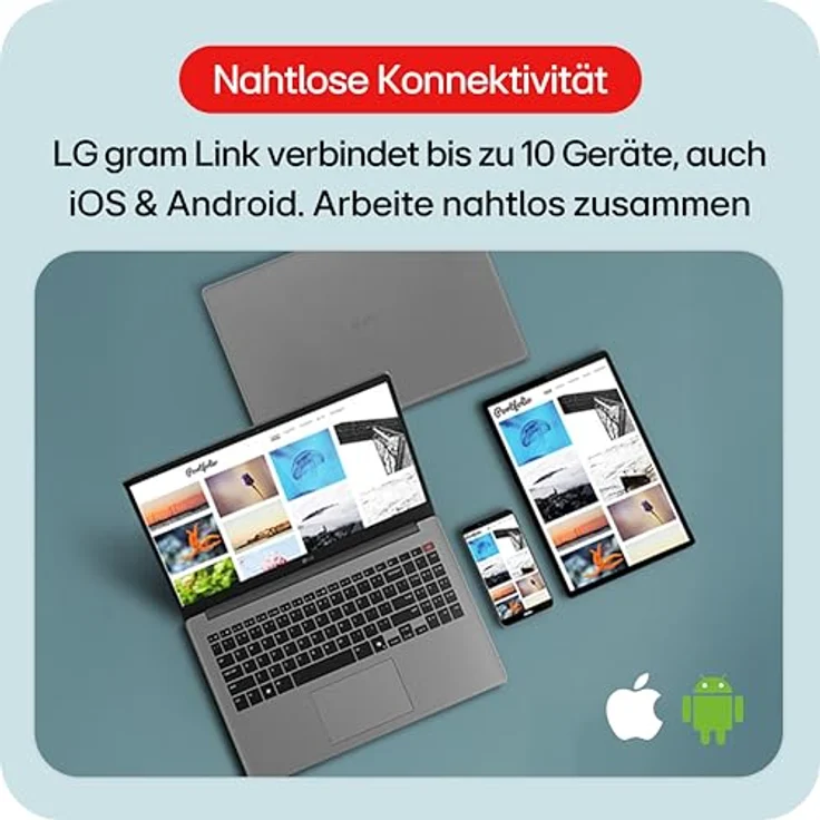 LG gram Book 15U50T-G.AA56G, 15,6 Zoll Notebook mit Intel Core i5-1345U, 16 GB RAM, 512 GB SSD, grau – Bild 7