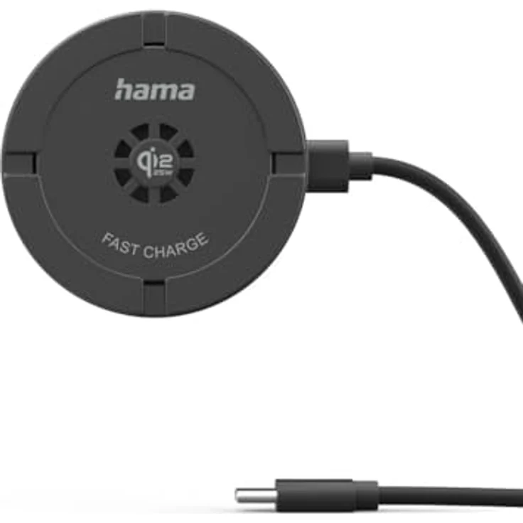 Hama 00201756 Kabelloses Qi2 Ladepad 25W mit USB-C, Schwarz, MagSafe-kompatibel – Bild 3