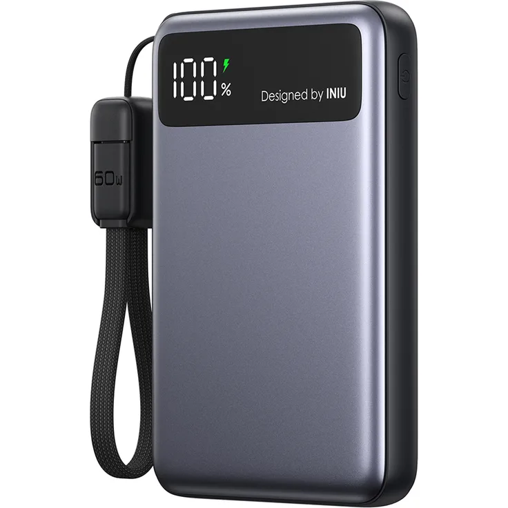 INIU INIUPB10POCKETPROSBK Powerbank 10000mAh Slim 45W Schnellladung, Schwarz