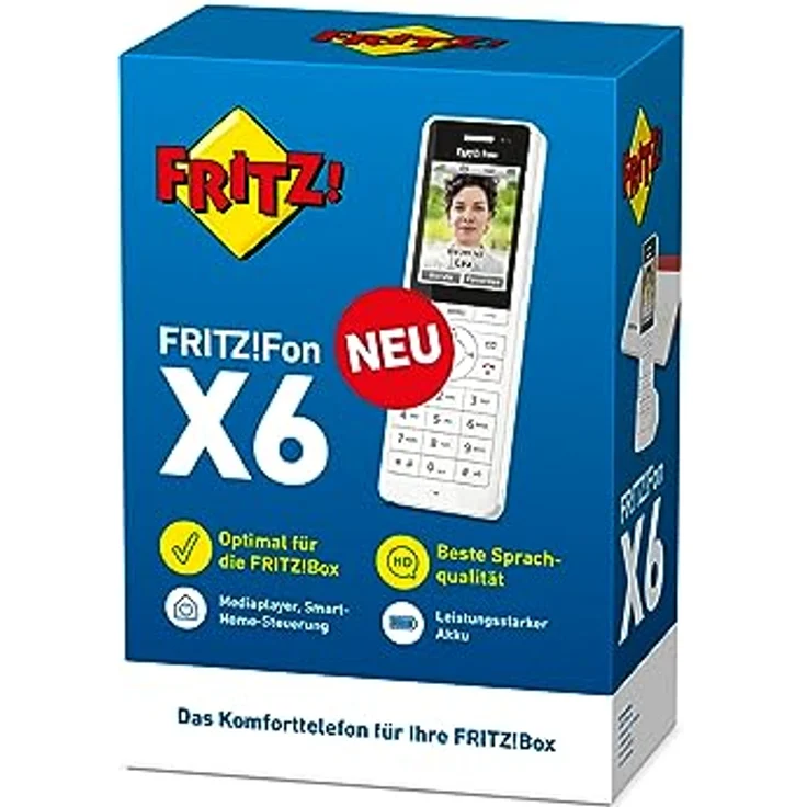 AVM FRITZ!Fon X6 White DECT-Komforttelefon (hochwertiges Farbdisplay, Full-Duplex-Freisprechen, HD-Telefonie, Internet-/Komfortdienste, weiß, deutschsprachige Version – Bild 4