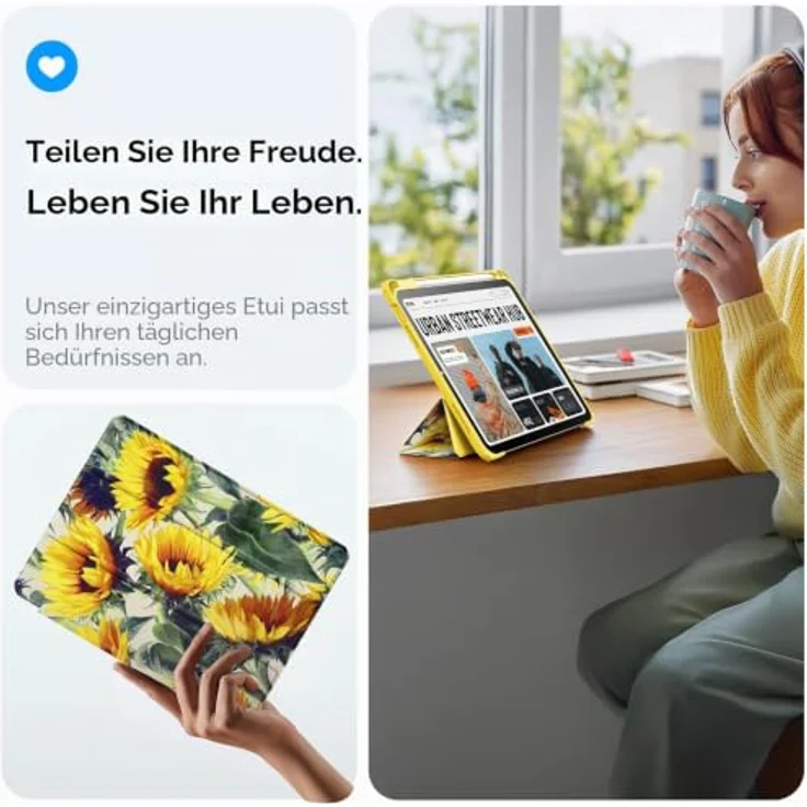 Fintie Hybrid Hülle für iPad (A16) 11/10 Generation (2025/2022, 11/10.9") mit integrierter Stifthalterfunktion, stoßfester TPU-Konstruktion und Auto Schlaf/Wach Funktion – Bild 5