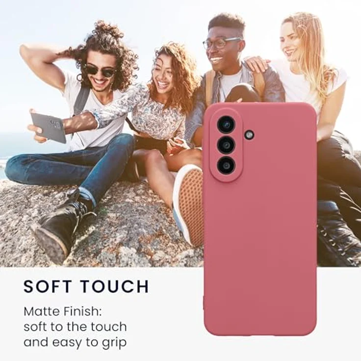 kwmobile Handyhülle für Samsung Galaxy A57 5G - weiches Silikon Case in Dark Rose, rutschfest und reißfest – Bild 4