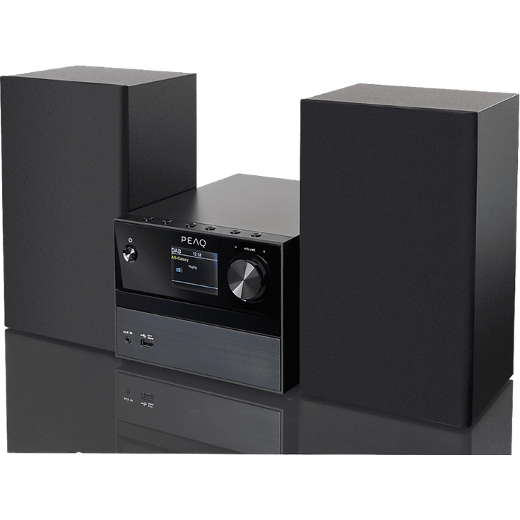 PEAQ PMS 320 Micro Hifi System, Kompaktanlage mit hochwertigem Klang, Schwarz