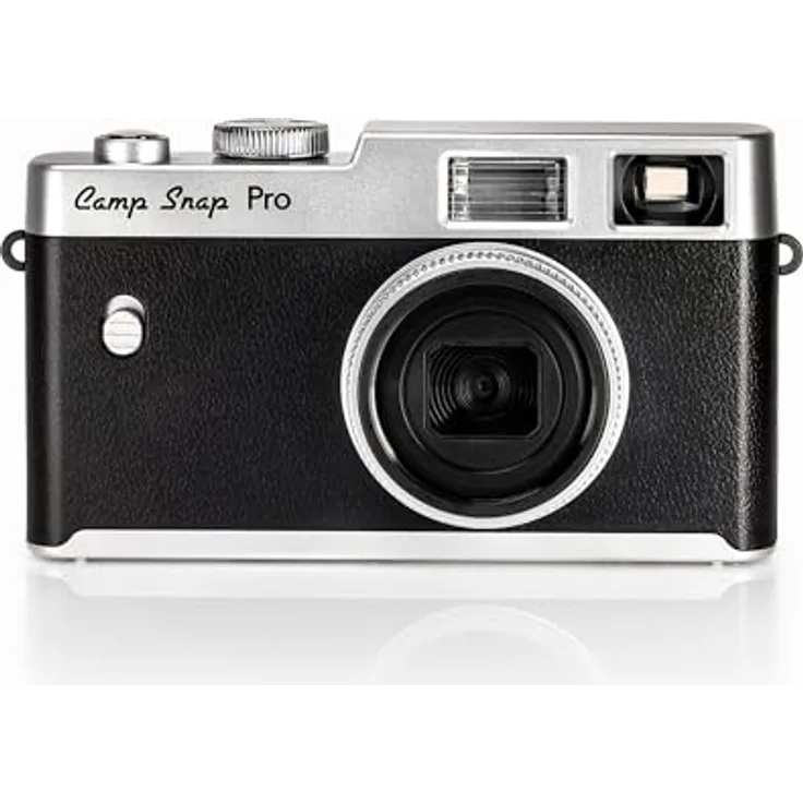Camp Snap CS-PRO 16MP Digitalkamera Retro Vintage mit echtem Xenon-Blitz, 4GB Speicher, schwarz