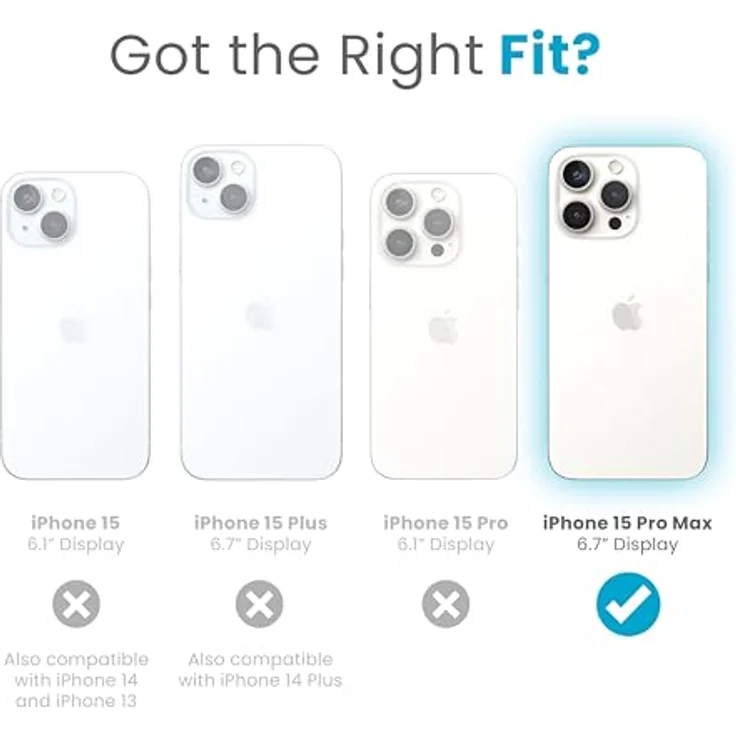 Speck iPhone 15 Pro Max Hülle – ClickLock rutschfeste Interlock, gebaut für MagSafe, Fallschutzgriff – Kratzfest, weiche Haptik, 6,7 Zoll Handyhülle – Presidio2 Grip Schwarz/Schiefergrau/Weiß – Bild 2