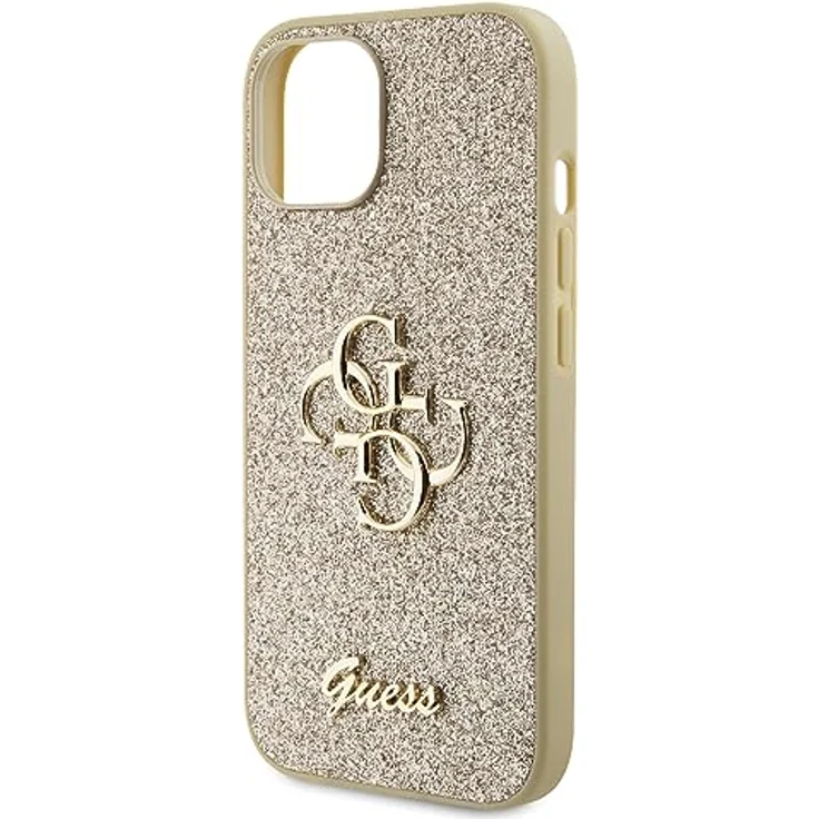 CG MOBILE GUESS GUHCP15SHG4SGD Hülle für iPhone 15 6.1" golden hardcase Glitter Script Big 4G - Hochwertige Verarbeitung – Bild 5