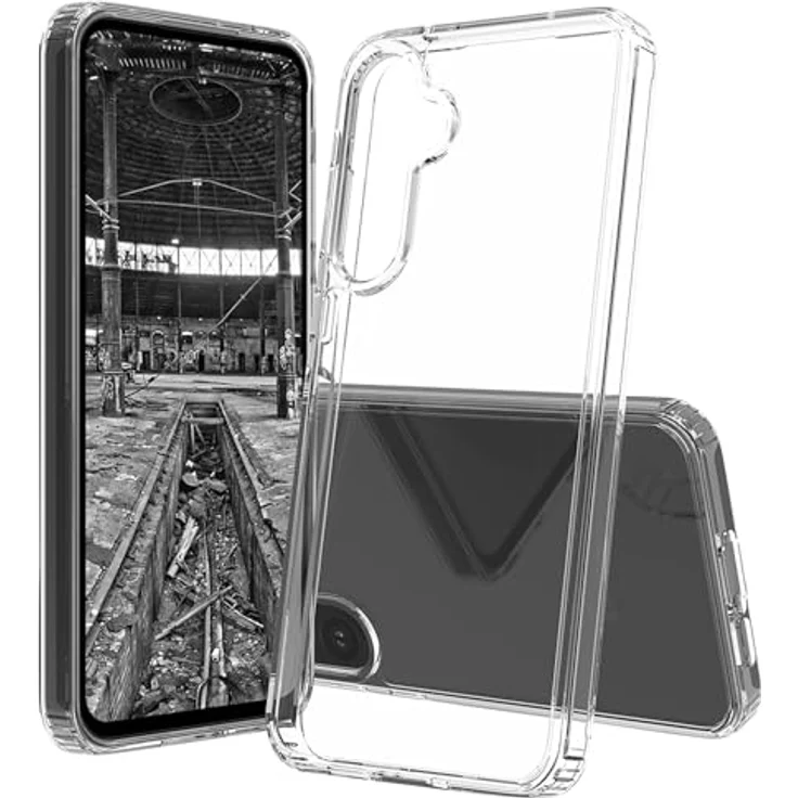 JT Berlin Pankow-Clear Schutzhülle Samsung Galaxy A55 5G Hülle transparent (Stoßabsorbierender TPU Rahmen, Kratzfeste Rückseite aus Acrylglas, Anti-Fingerabdruck) – Bild 1