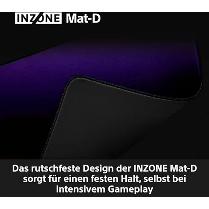 SONY INZONE Mat-D Gaming-Mauspad, 400 mm x 480 mm, rutschfeste Gummi-Unterseite, genähte Kanten, Schwarz – Bild 6