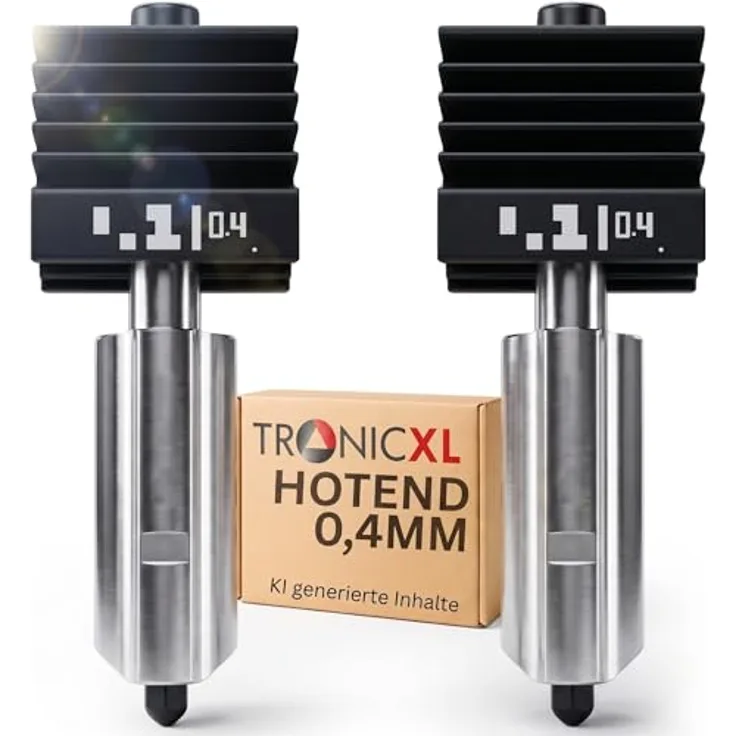 TronicXL 3D-Drucker Hotend P2S H2S H2D mit 0,4mm gehärteter Stahl-Düse, kompatibel für Bambu Lab, geeignet für ASA, PETG-HF und PLA Filamente