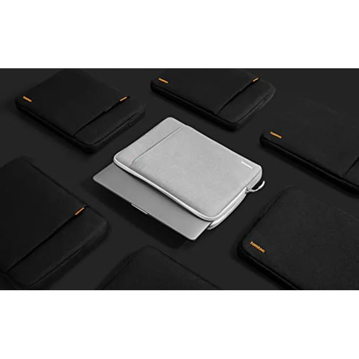 tomtoc Defender-A13, Notebooktasche für 14 Zoll MacBook Pro, Militärstandard-Schutz, aus recycelten Materialien, Schwarz – Bild 8