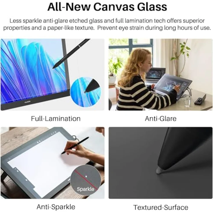 HUION Kamvas Pro 19 Grafiktablett, 18,4-Zoll mit 4K UHD-Auflösung, Grau – Bild 6