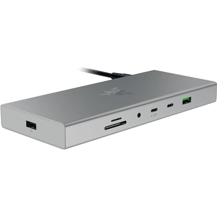 Razer USB 4 Dock - High-Speed-Dock für Gaming und Produktivität - 14-Port - Dual-Display-Unterstützung, Geräteaufladung (3X USB-C, 5X USB-A, HDMI, Gigabit Ethernet, 3.5mm Audio) Mercury – Bild 1