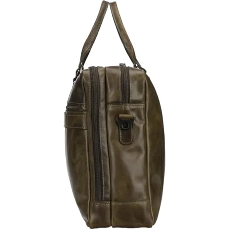 Greenburry Newport Aktentasche, 100% Leder mit Laptopfach für 43 cm, oliv – Bild 3