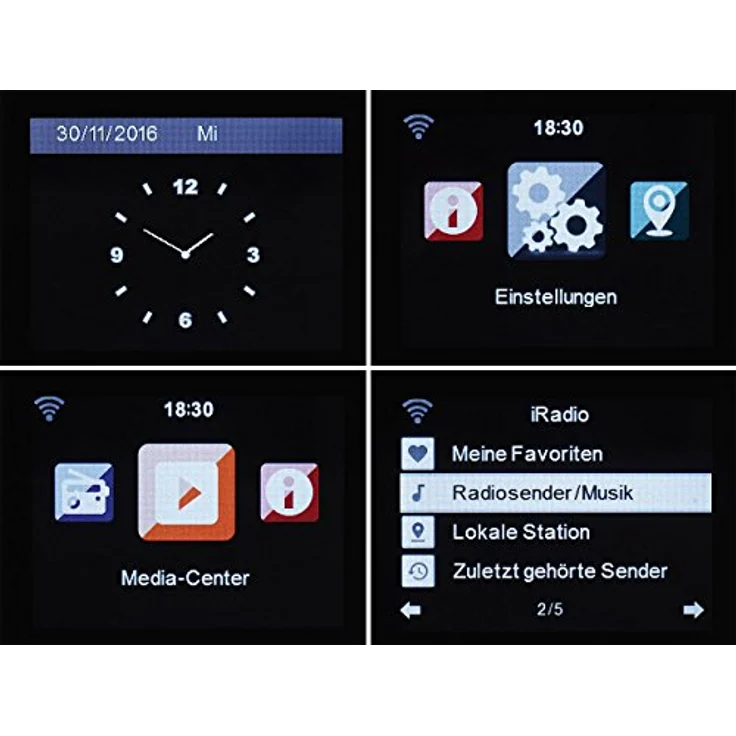VR-Radio WLAN Radio Steckdose: Steckdosen-Internetradio IRS-300 mit WLAN, 6,1-cm-Display, 6 Watt (Steckdosenradio mit Fernbedienung, Steckdosenradio Internetradio, Lautsprecher iPad) – Bild 5