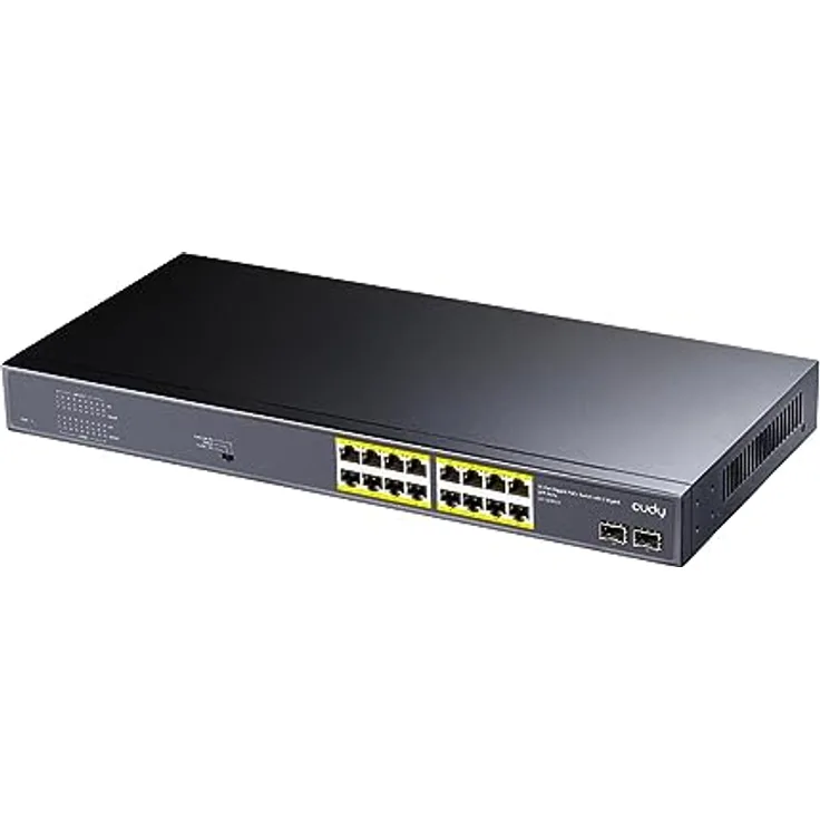 Cudy GS1020PS2 Netzwerk Switch, Gigabit Ethernet 18-Port Power over Ethernet (PoE) mit 200W Leistung, Schwarz