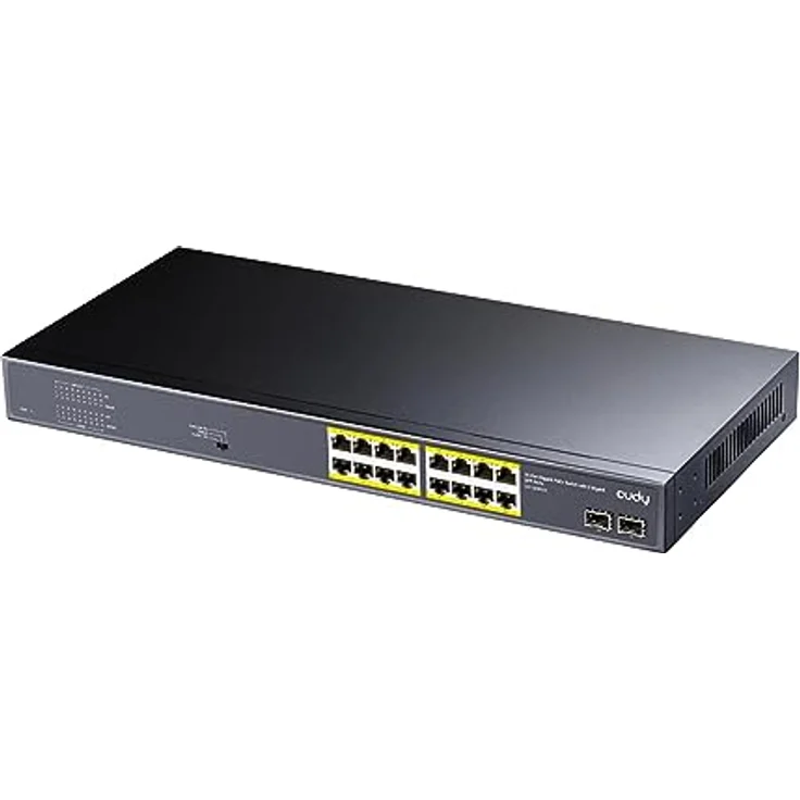 Cudy GS1020PS2 Netzwerk Switch, Gigabit Ethernet 18-Port Power over Ethernet (PoE) mit 200W Leistung, Schwarz – Bild 1