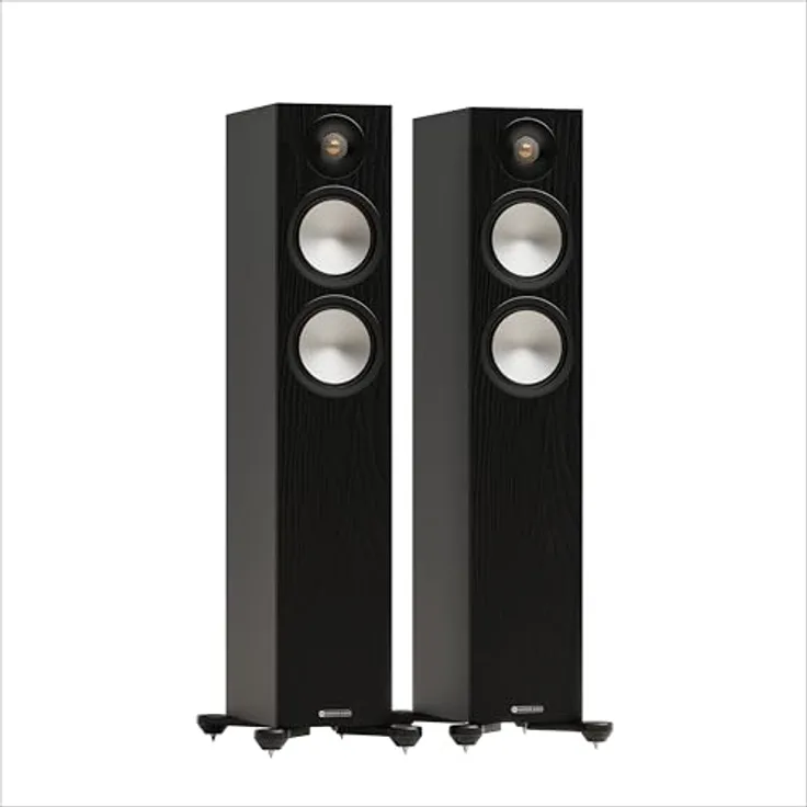 Monitor Audio Bronze 300 7G, Standlautsprecher mit Zweieinhalb-Wege-Design, Walnuss