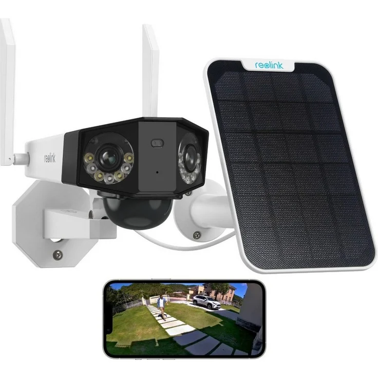 Reolink Duo 2+Solarpanel Überwachungskamera (Außenbereich, 1-tlg., 6MP Akku WLAN Kamera Outdoor mit 180° Ultra-Weitwinkel)