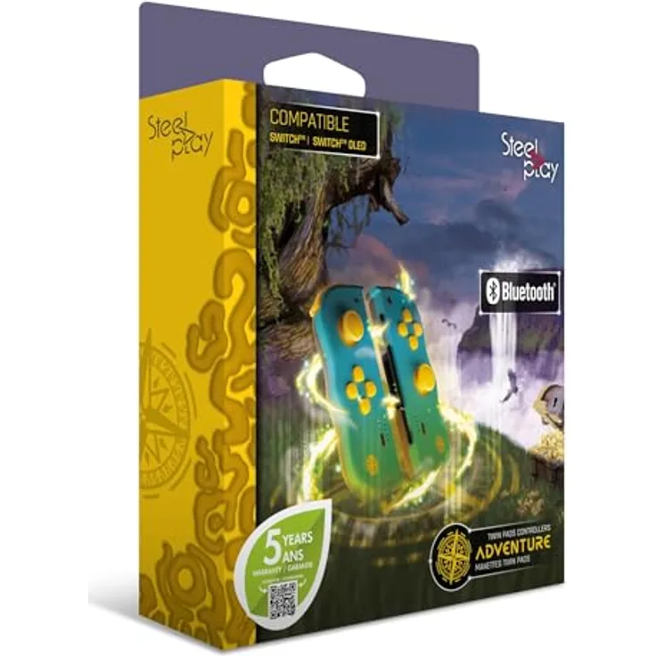 Lexip Steeplay Adventure - Twinpads (SWITCH), Wireless Gamepads mit 2x Joystick, Gyroskope Funktion, 256 Bit Vibration - schwarz