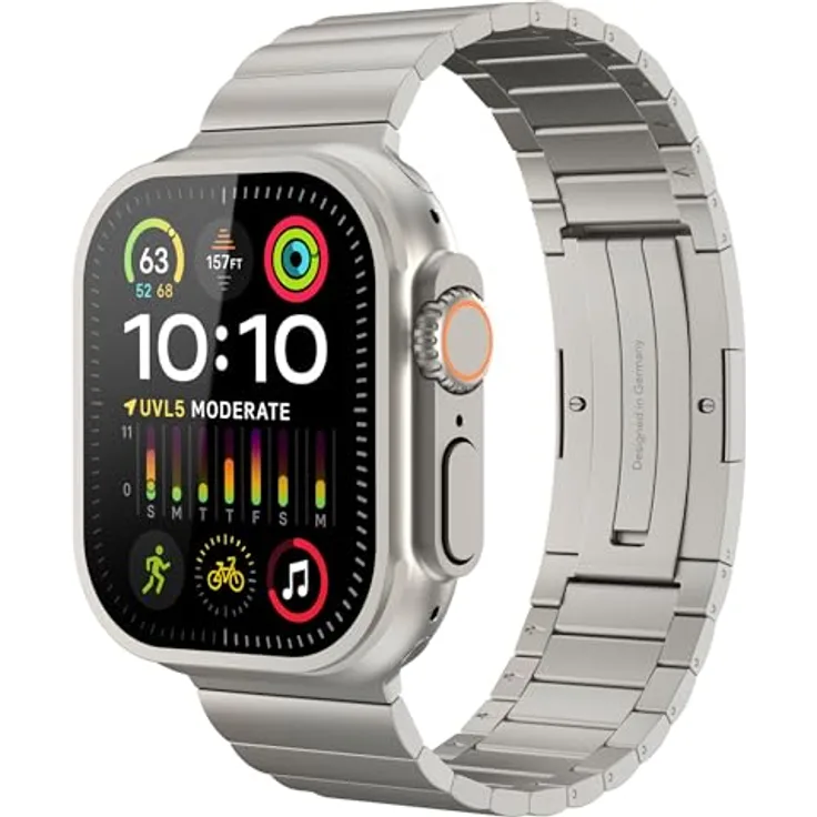 VONMÄHLEN Link Bracelet Pro, Titanarmband kompatibel mit Apple Watch, ultraleicht, mit 25% Recyclinganteil und Anpassungstool