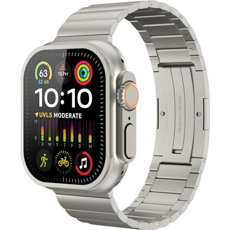VONMÄHLEN Link Bracelet Pro, Titanarmband kompatibel mit Apple Watch, ultraleicht, mit 25% Recyclinganteil und Anpassungstool – Bild 1