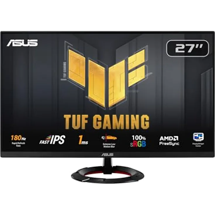 ASUS TUF Gaming VG279Q3R - 27 Zoll Full HD Monitor - 180 Hz, 1ms GtG, G-Sync, FreeSync, Adaptive Sync, ELMB, GameFast Input - Fast-IPS Panel, 16:9, 1920x1080, DisplayPort, HDMI, Speaker - Schwarz