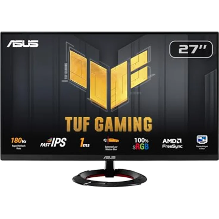 ASUS TUF Gaming VG279Q3R - 27 Zoll Full HD Monitor - 180 Hz, 1ms GtG, G-Sync, FreeSync, Adaptive Sync, ELMB, GameFast Input - Fast-IPS Panel, 16:9, 1920x1080, DisplayPort, HDMI, Speaker - Schwarz – Bild 1