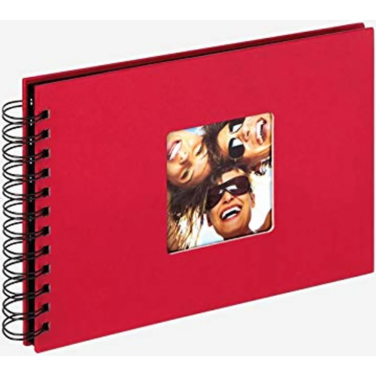 Walther Design Fotoalbum Fun SA-109-R, rotes Spiralalbum mit Cover-Ausstanzung, 40 schwarze Seiten 23 x 17 cm – Bild 3