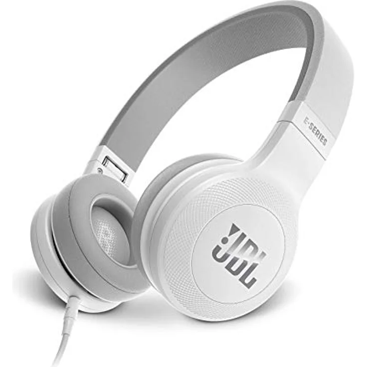 JBL E35 On-Ear Leicht Kopfhörer im Faltbaren Design mit 1-Tasten-Fernbedienung und Abnehmbarem Mikrofonkabel - Weiß – Bild 2