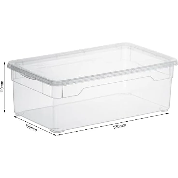 Rotho Aufbewahrungsbox Clearbox Lady Shoe, 5L, mit Deckel, Kunststoff, A5, 6 Stück, 19 x 33 x 11cm – Bild 4
