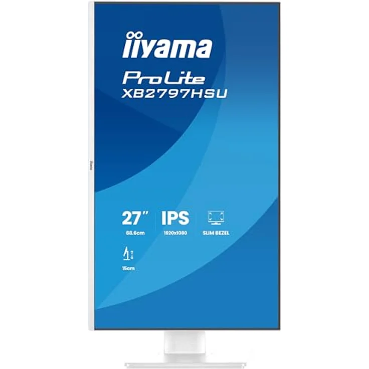 iiyama Prolite XB2797HSU-W1 68,6cm 27" IPS LED-Monitor Full-HD 120Hz mit HDMI, DP, USB-C, Höhenverstellung, weiß – Bild 4