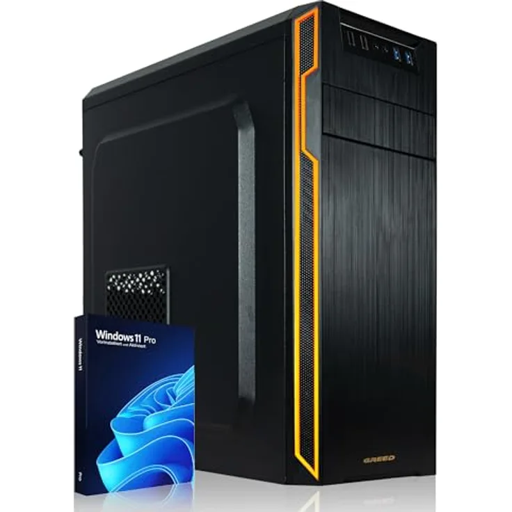GREED® Basic Office PC, Intel Celeron G5905, 3,5 GHz, 8GB RAM, 512GB SSD, USB 3.0, WLAN, inkl. Windows 11 Pro