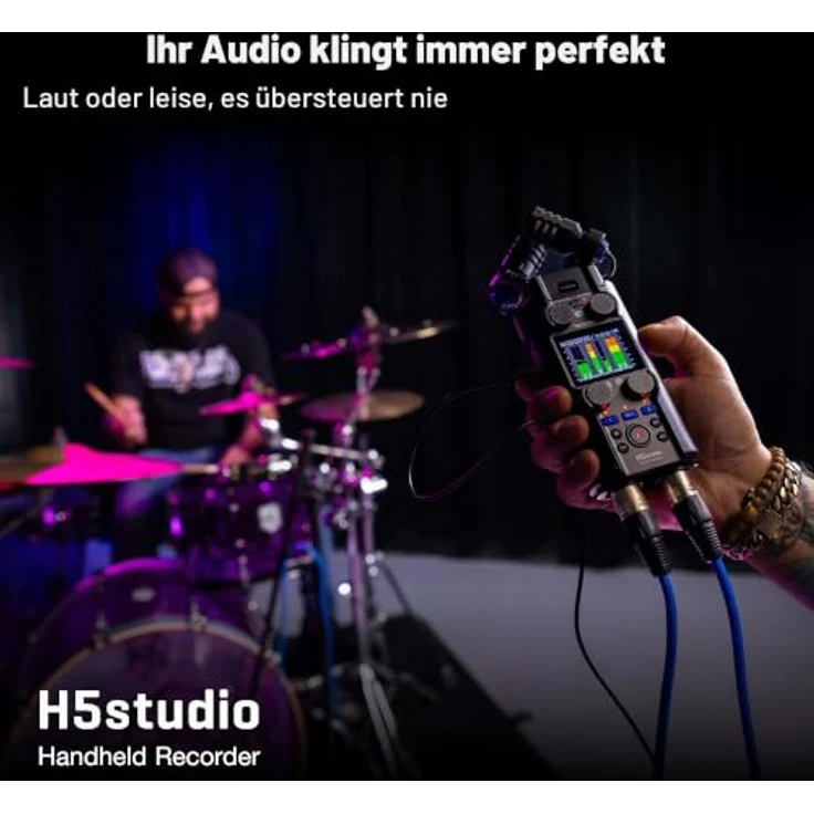 Zoom Audio H5 Studio, Digitaler Audio-Recorder mit X/Y Stereo-Mikrofonkapsel, 6-Spur Aufnahme, USB-Interface und 32-Bit Float-Technologie – Bild 4