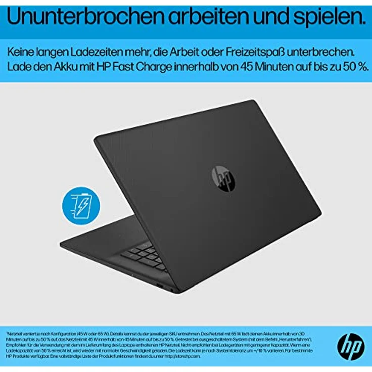 HP 17,3 Zoll Laptop, AMD Ryzen 7 7730U, 16 GB RAM, 512 GB SSD, AMD Radeon-Grafik, Windows 11, QWERTZ, Schwarz – Bild 5
